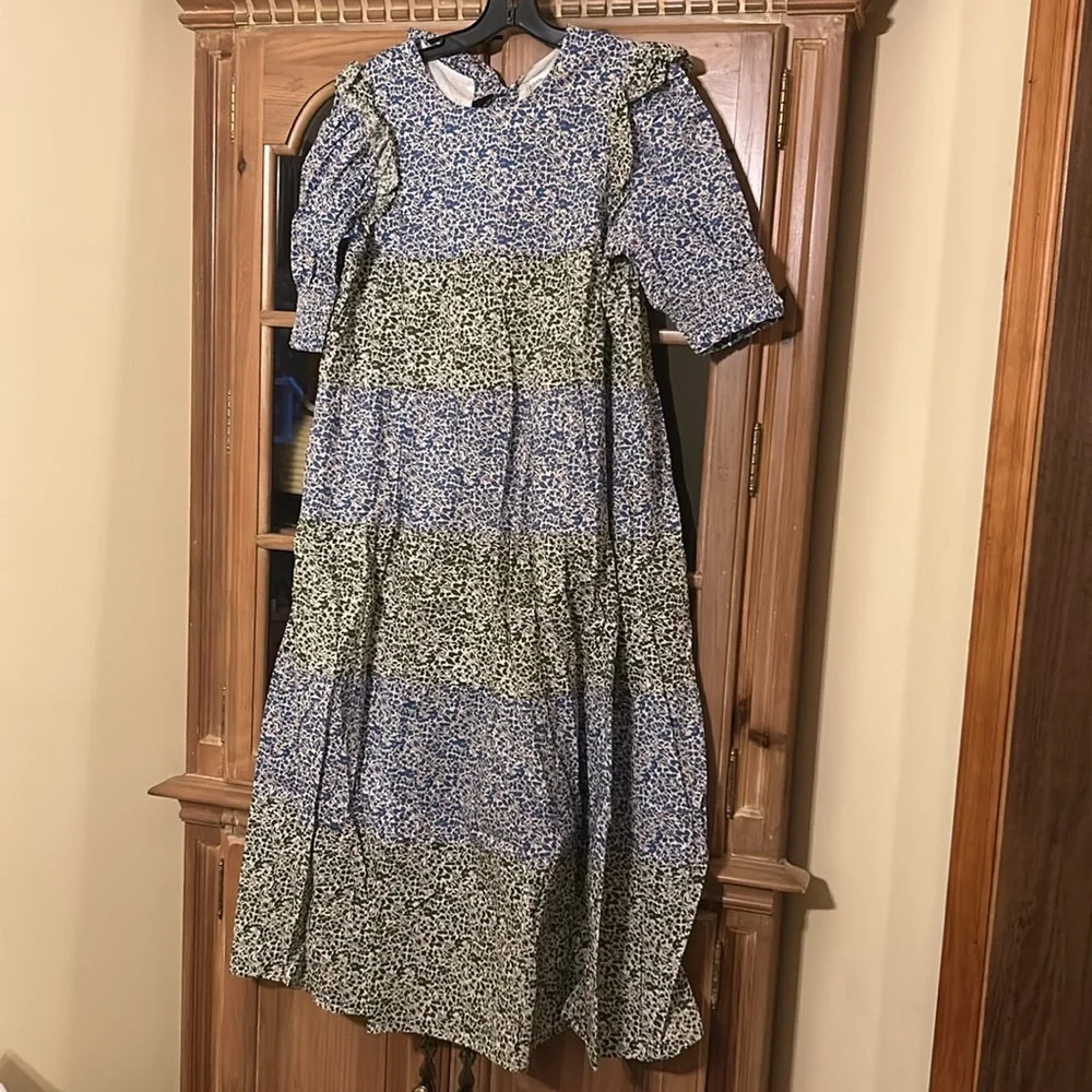 Blue Geometric Brentwood Caftan - Picture 3 of 8